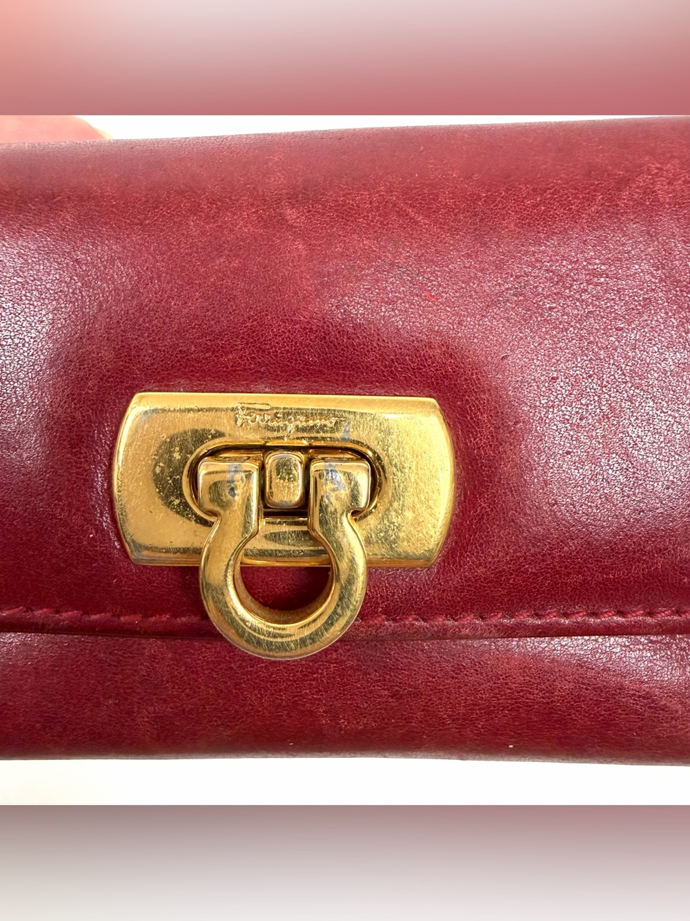 Authentic Ferragamo Red Leather Keychain Wallet - Picture 2 of 11
